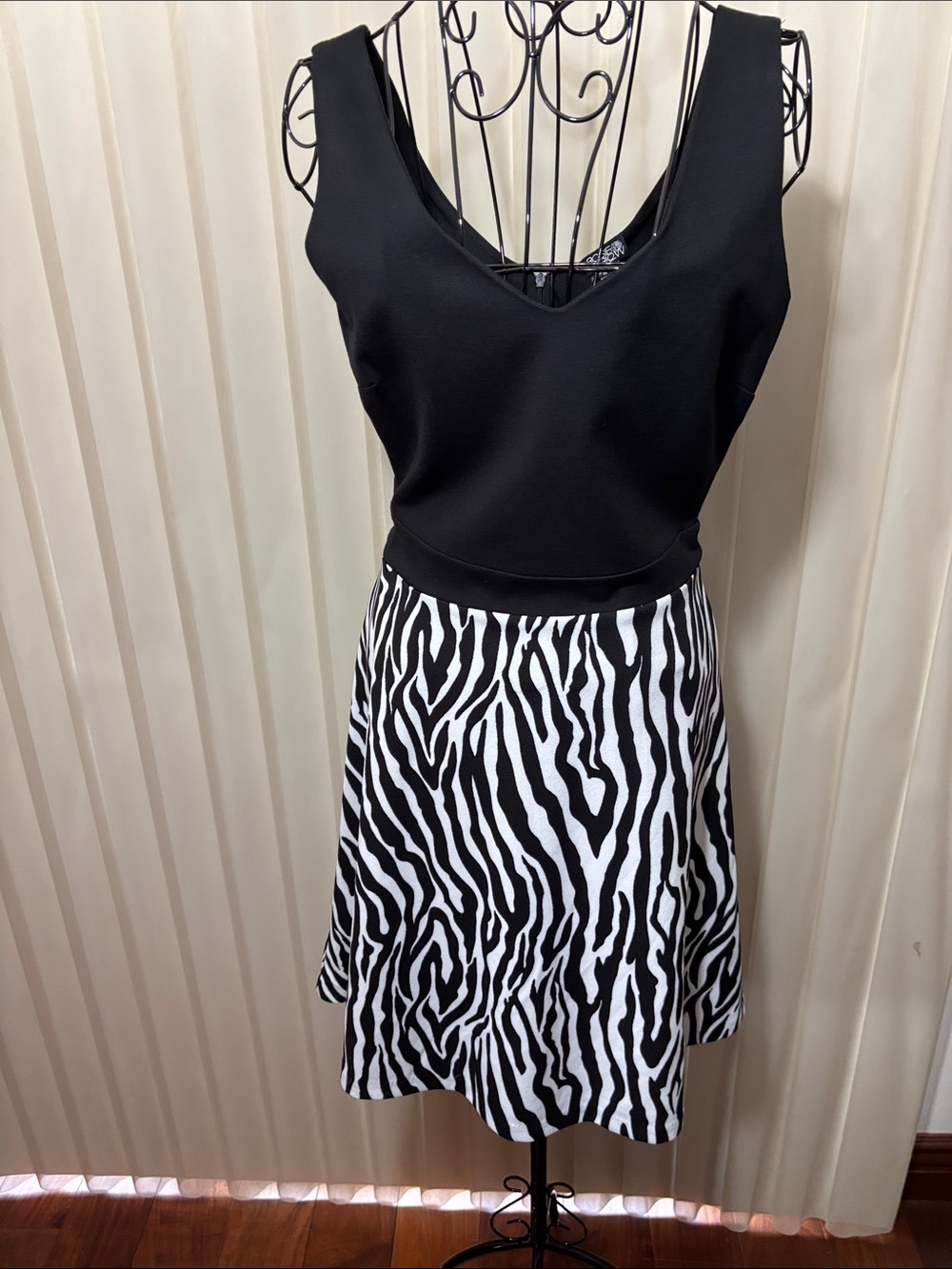 Black & White Zebra A-Line Dress